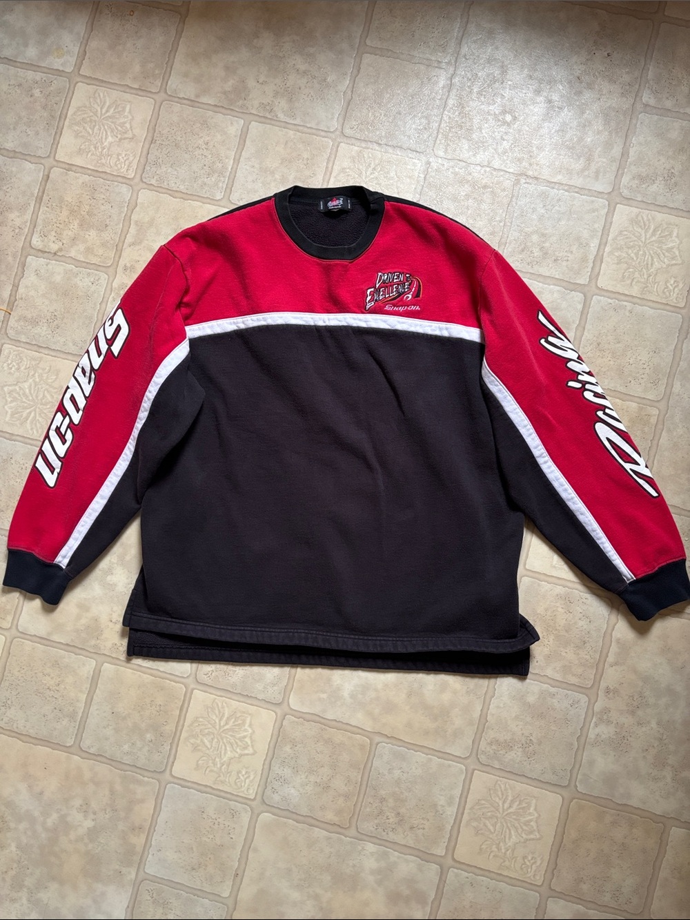 VTG Choko Motorsports Snap On Racing Black/Red/White Crewneck Sweatshirt Size XL